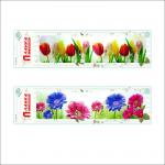 Планка с 4 крючками "Цветочки" 3 цв