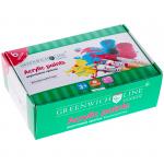 Краски акриловые Greenwich Line, 06 цветов, флуоресцентные, 20мл, картон, Акр_6728