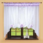 Комплект штор для кухни № 009, 160х360, сирень
