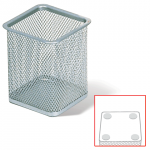 Подставка-органайзер BRAUBERG Germanium, металлическая, квадр. основан, 98х80х80 мм, серебр, 231939