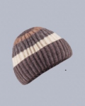 Шапка с отворотом полосатая из шерсти яка