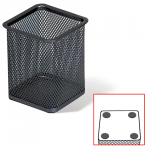 Подставка-органайзер BRAUBERG Germanium, металлическая, квадр. основан, 98х80х80 мм, черная, 231938