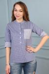 Блуза ТБ-26 клетка синяя