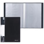 Папка  10 вклад. BRAUBERG Стандарт, черная, 0,5мм, 221592