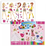 Альбом наклеек А4 12 л., HATBER, 400 наклеек, Для девочек, 12Ан4_12638(O162279)