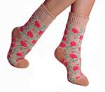 Носки вязаные арт.7410014-01 овечья шерсть РОЗОЧКА