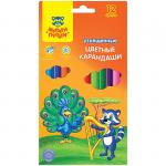 Карандаши Енот в саванне 12 цв., утолщенные, картон. уп., европодвес, CP_11500
