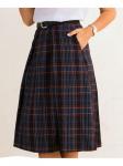 00392 Юбка синяя в клетку миди.