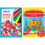 Цветная бумага A4, ArtSpace Волшебная (золотой, серебряный цвет) 18 л., 10 цв., мелованная, на скобе, Нб18-10_1089