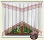 Комплект штор для кухни № 012, 160*300 с гипюром розовый