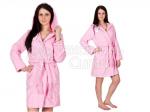 Халат взрослый махровый женский с капюшоном РОЗОВЫЙ