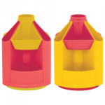 Подставка-органайзер СТАММ Mini Desk вращающаяся, 107*107*140 мм, 10 отдел., лимон./малин., ОР91