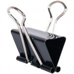 Зажимы для бумаг 19 мм, 12 шт., черные, BCLBL19_1234