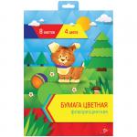 Цветная бумага A4, ArtSpace, 8 л., 4 цв., флуоресцентная, мелованная, в папке с европодвесом, Нб8-4ф_1808