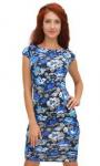 1041 Платье Синие пионы