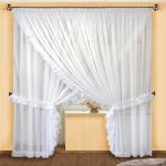 Комплект штор для кухни № 014, (250*500)х2, белый