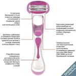  Cтанок для бритья жен.,Dorco Shai 3+3, 2 сменные кассеты