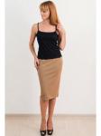 00518 Юбка из фактурного трикотажа песочная