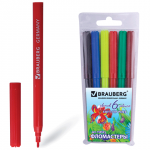 Фломастеры BRAUBERG Wonderful butterfly, 6 цв., вент.колп, пласт.упак, увелич срок службы, 150521