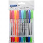 Набор шариковых ручек OfficeSpace 10 цв., 1 мм, европодвес, BP10/511_6652