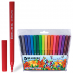 Фломастеры BRAUBERG Wonderful butterfly, 18 цв., вент.колп, пласт.упак., увелич срок службы,150523