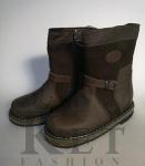 Монголки детские коричневые, войлочная подошва