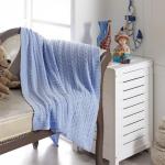 MISLI (голуб) 100х150см Плед вязаный детское