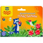 Пластилин Мульти-Пульти Енот на острове Куба, 06 цв., 90 г, воск., флуор., стек, картон, европод., ФП_11059