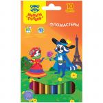 Фломастеры Мульти-Пульти Енот во Франции, 10 цв., смываемые, картон, европодвес, WP_10714