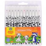 Фломастеры Мульти-Пульти Енот и далматинцы, 12 цв., смываемые, блистер, WP_11622