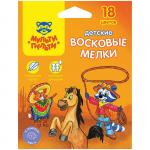 Мелки восковые утолщенные Мульти-Пульти Енот в Мексике, 18 цв., круглые, картон, европодвес, BC_10449