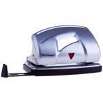 Дырокол "Ultra" 10 л, металлический, серебристый, с линейкой, европодвес, DDm_10108