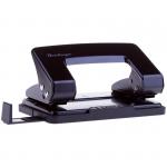 Дырокол 10 л, металлический, черный, с линейкой, DDm_10011