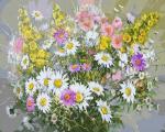 "Букет с ромашками" живопись на холсте 40*50см