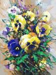 "Букет с анютками" живопись на холсте 30*40см