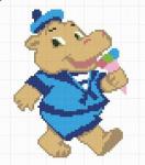 "Бегемот с мороженым" Набор для вышивания крестом