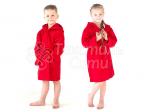 Халат махровый детский капюшон Красный