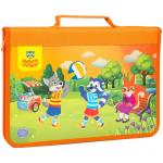 Папка для труда 1 отделение, А4, Мульти-Пульти Приключения Енота, картон, молния вокруг, с ручкой, ПТ_16383