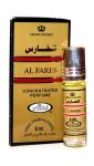 Аль-Фарес. Духи раскрываются свежими, пряными и травяными нотами. Их дополняют мускус и благородный запах древесины. Fares – воплощение мужественности.