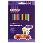 Карандаши цветные ПИФАГОР ЖИРАФ, 18 цветов, пластиковые, классические заточенные, 181251