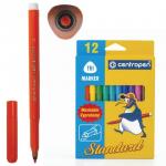 Фломастеры CENTROPEN Standart, 12 цв., эргономичные, вентилируемый колпачок, карт.упаковка, 2550/12