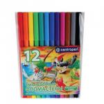 Фломастеры CENTROPEN ПТИЦЫ, 12 цветов, смываемые, вент. колпачок, полибег, 7790/12-87