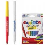 Фломастеры CARIOCA Color Change, 10 шт., 9 цв+1 изменяющий цвет, утолщ.наконечник, смываемые, 42737