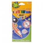 Карандаши цветные BIC "Kids ECOlutions Evolution", 12 цв, пластиковые, заточ., европодвес, 82902910