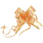 Бантик 1шт, "Бабочка", 30*500 мм, оранжевый с золотом, 44907