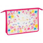 Папка для тетрадей 2 отделения, А4, ArtSpace Цветы, пластик, на молнии, ПТ-83-2_15562