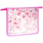 Папка для тетрадей 2 отделения, А5, ArtSpace Цветы, пластик/картон, на молнии, ПТ-Р215_16544