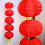 Китайский фонарик A6304-03 с кисточками ткань 5 в 1 уп-2 шт. , высота - 73 см., диаметр - 20 см.