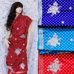 Сари SARI013 Прозрачное с вышивкой и с блестками 5.5m