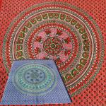 Покрывало PKR25, орнамент, по кругу, 210x240 см. хлопок,  Индия